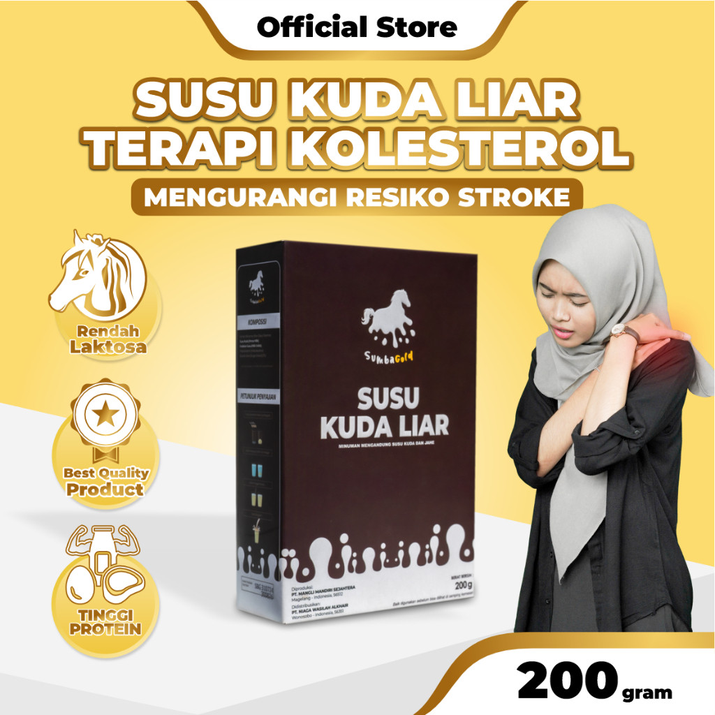 

SumbaGold Susu Kuda Liar Terapi Untuk Menyembuhkan Resiko Stroke, Kolesterol Tinggi, Asam Urat, Hipertensi Ampuh Halal BPOM COD