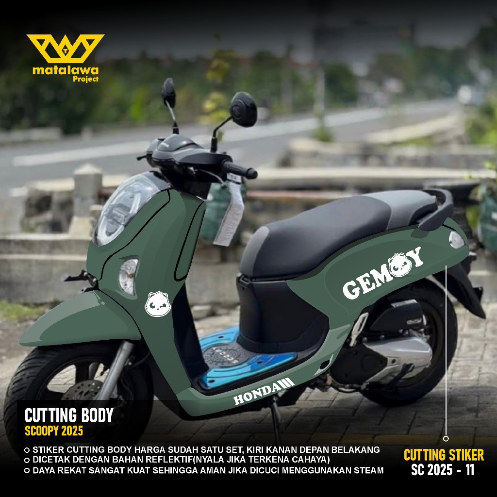 Sticker Cutting All Body Scoopy Stiker Timbul Full Set Terbaru 2025 Stiker bukan Full Body 11