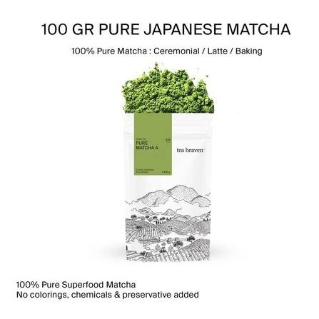

§ Pure Matcha Organic Uji Japan Grade A Premium Green Tea Powder Import 100 Gram Tea Heaven - Matcha A