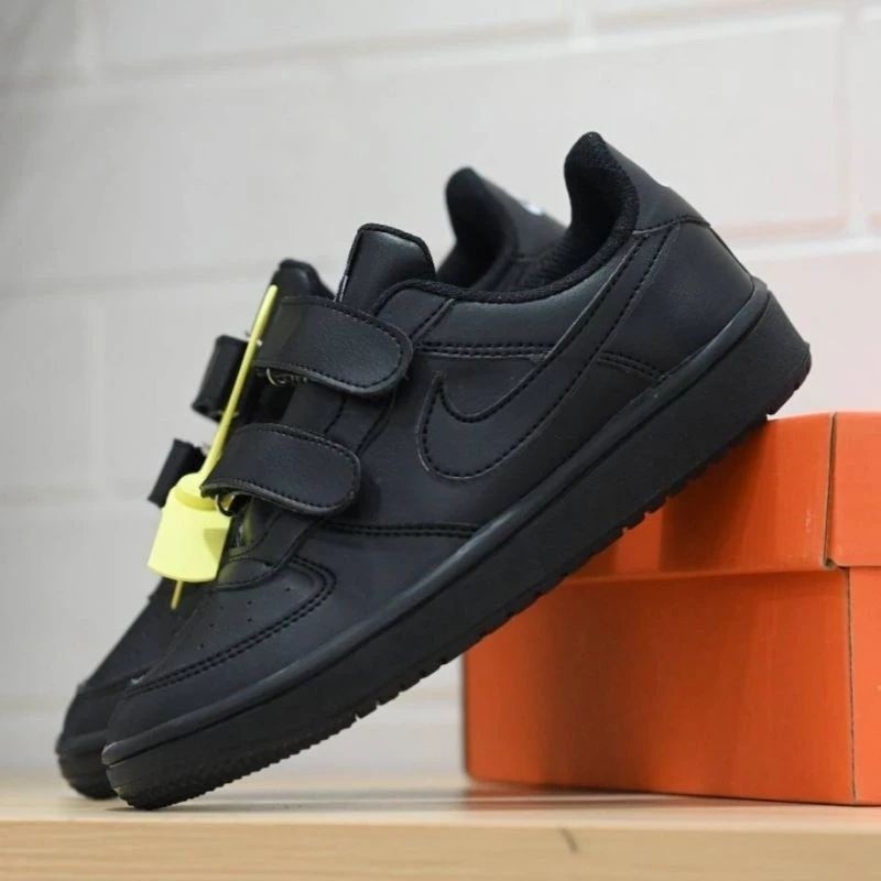 ARUMBINA Sepatu Sekolah Anak Nike Force One Hitam Polos Sepatu Anak Sekolah Import Quality