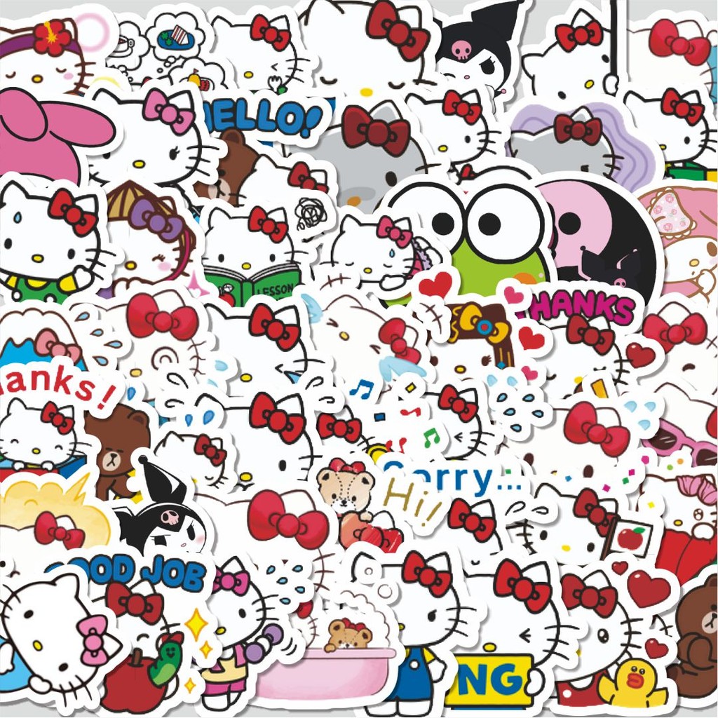

Stiker Cutting Pack Stiker Kartun Hello Kitty V9 Isi 100Pcs Series Aesthetic Lucu Keren Untuk Koper Bahan Vynil