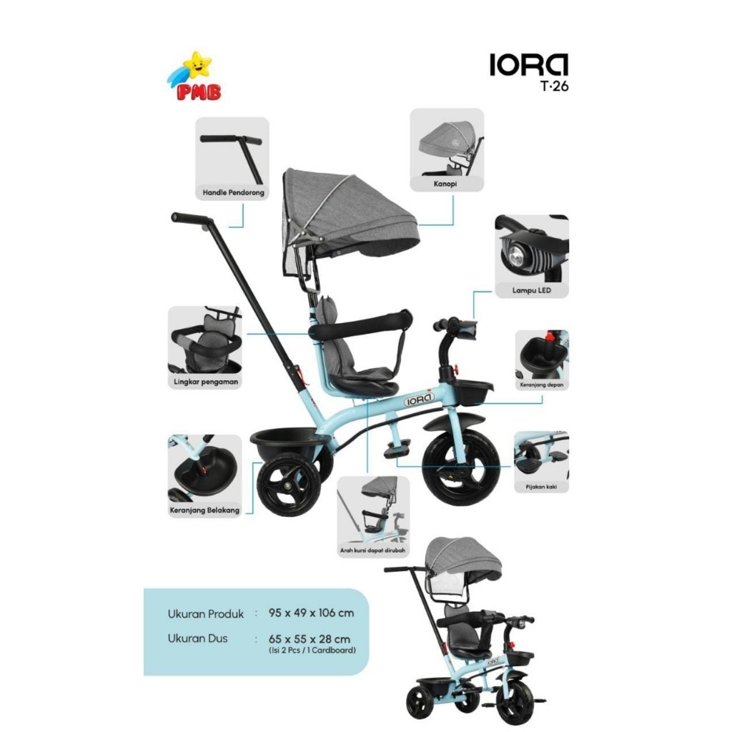 SEPEDA ANAK RODA 3 PMB IORA T-26