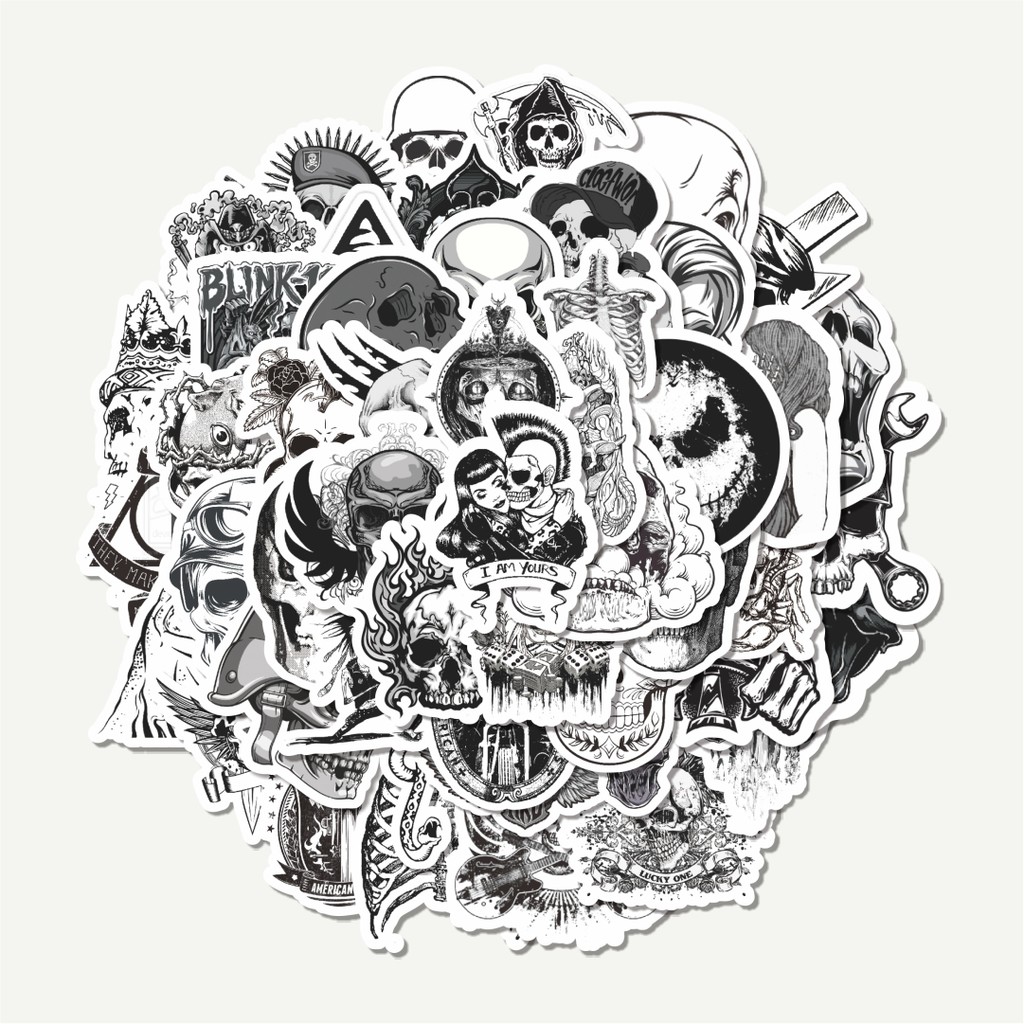 

Sticker Pack Stiker Punk Gothic Art Classical Black & White | Sticker TUMBLR | Stiker LAPTOP KOPER HELM