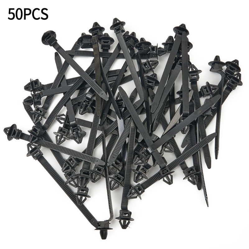 

10/20/50x Car Nylon Black Cable Ties Push Mount Wire Harness Fastener Cable Clamp Clips Ties Management Car Wire Organizers