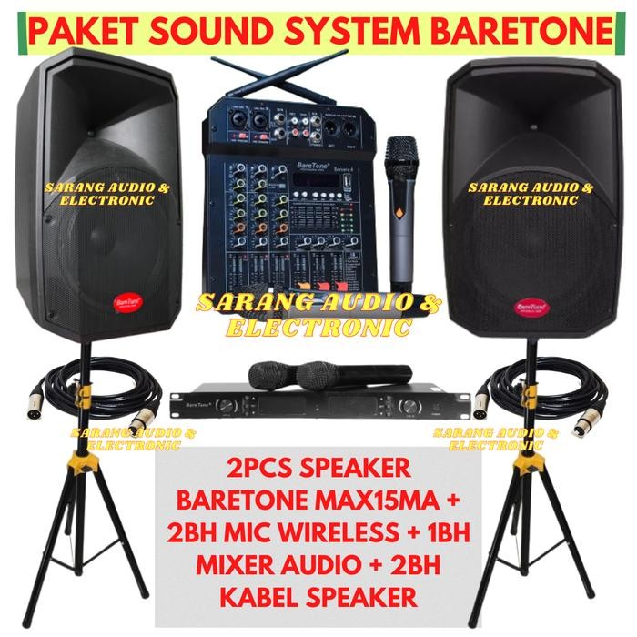Paket Speaker Cafe Live Music Baretone 15in 300Watt x 2 / MAX15MA