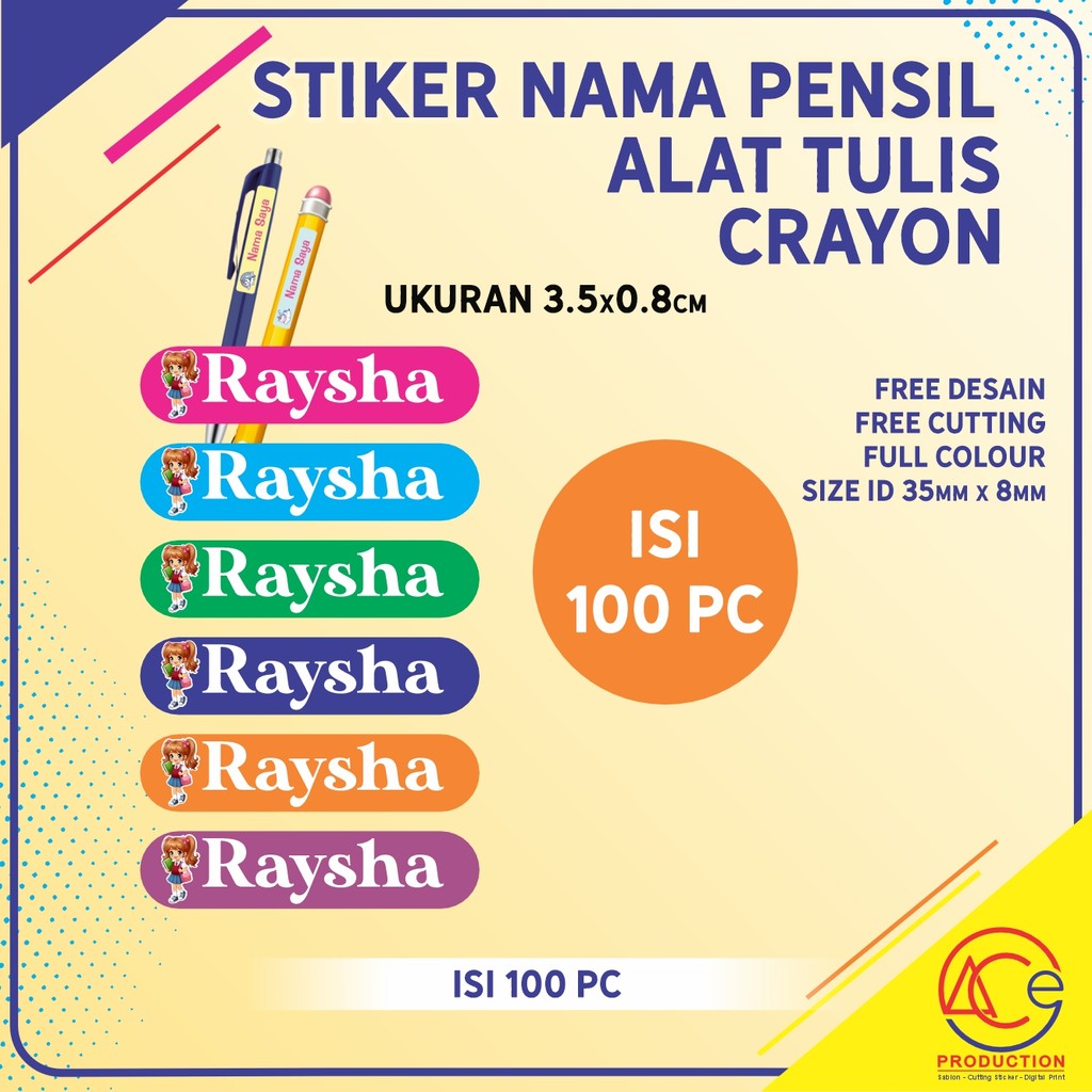 

STIKER LABEL ALAT TULIS LABEL PENSIL LABEL CRAYON UNIK