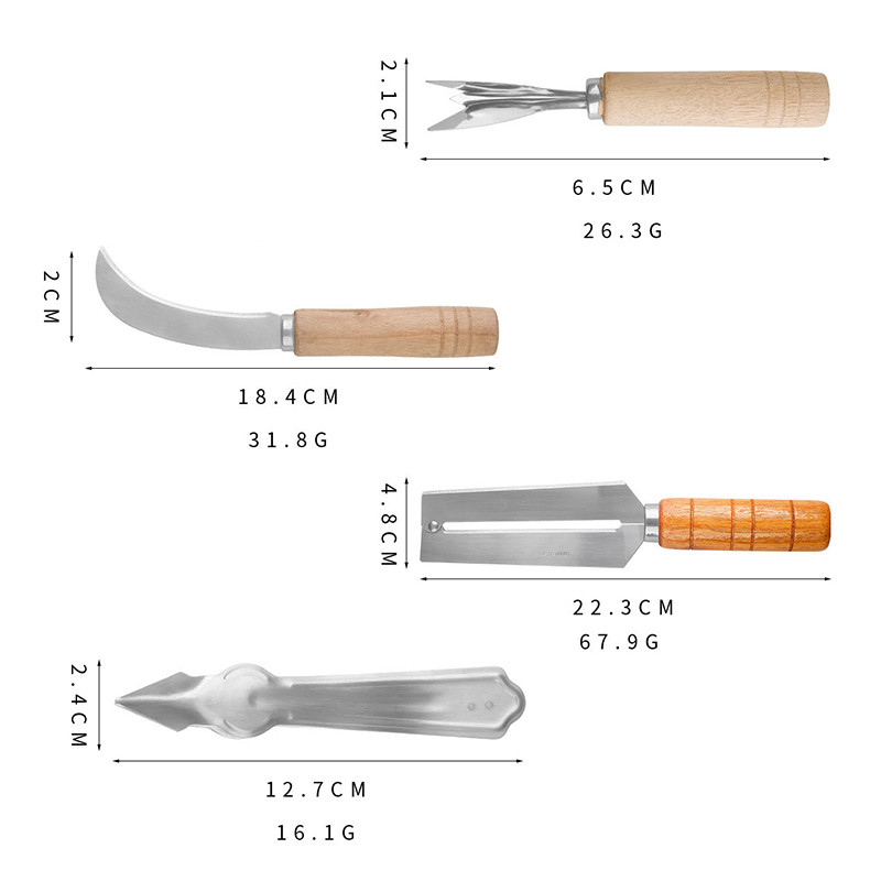 Set 4Pcs Alat Pengupas Nanas Profesional Pisau Khusus Biji Kulit Nanas