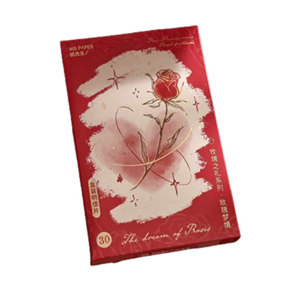 

30pcs/set Vintage Series Flower Postcard Set Colorful Romantic Rose Decorative Postcards Flower Printed DIY