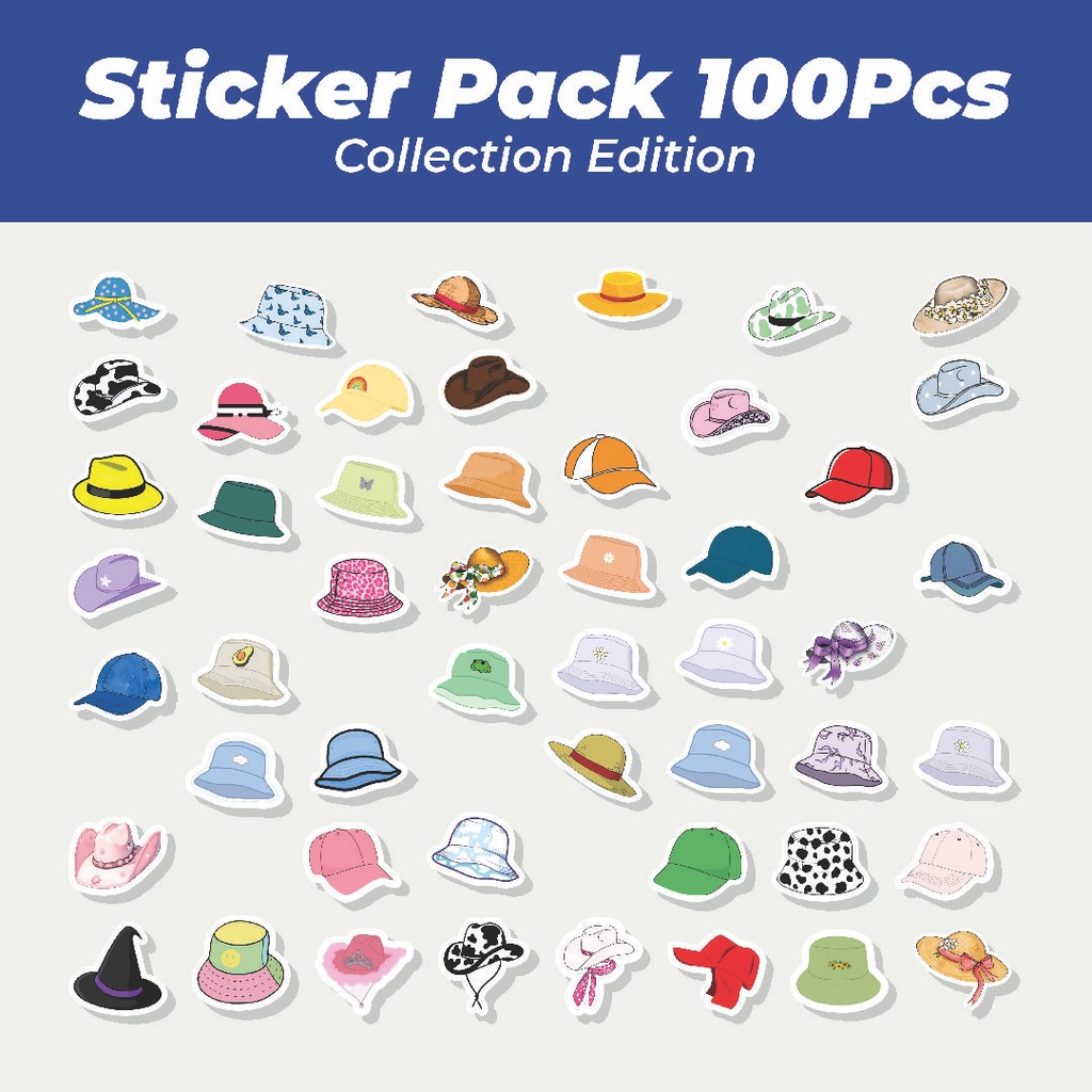 

Hot Stiker Colorfull Hat [Topi Berwarna-warni] Lucu Anti Air Stikers Berperekat Waterproof Sticker Decal Buat Motor Helm Buku Journal Koper Casing HP Laptop Botol Minum