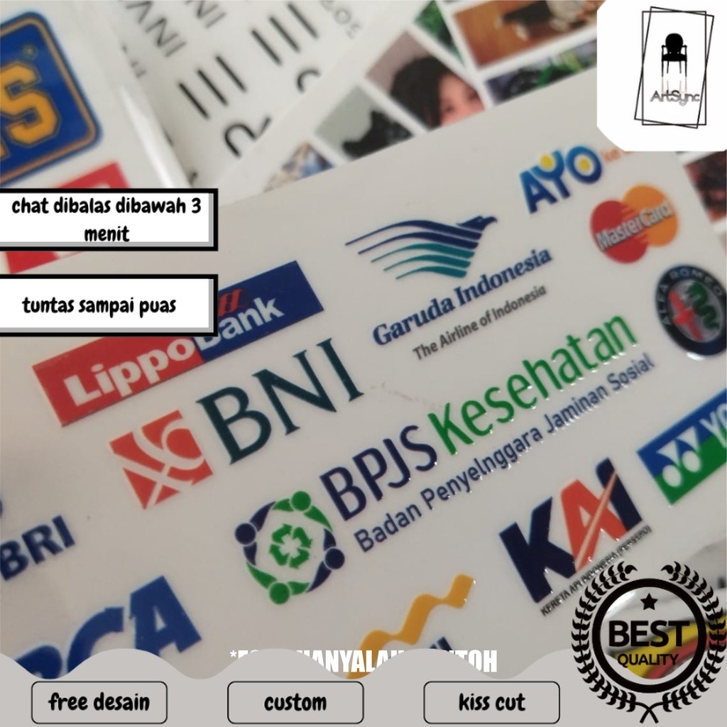 

syncart Stiker UV DTF Custom | Cutting Stiker Custom Full Color | Stiker Timbul Permanen