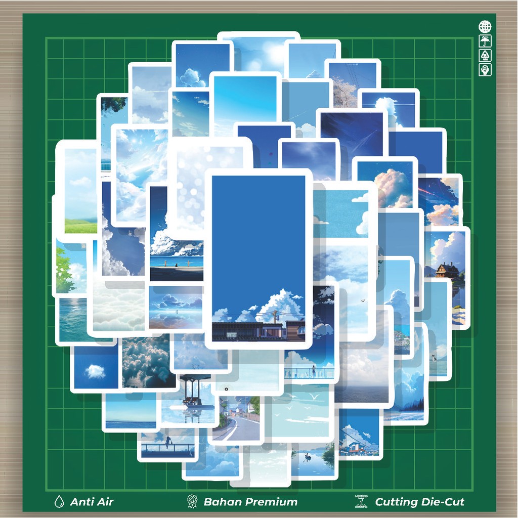 

HOT 50 PCS STIKER Stiker Beautiful Blue Sky Poster Stiker Fashion Cars Decal Dingin Kartu Album Custom Vinyl Anti Air- Sticker Aesthetic Buku Journal Koper Casing HP Tablet Laptop Helm Motor Botol Minum