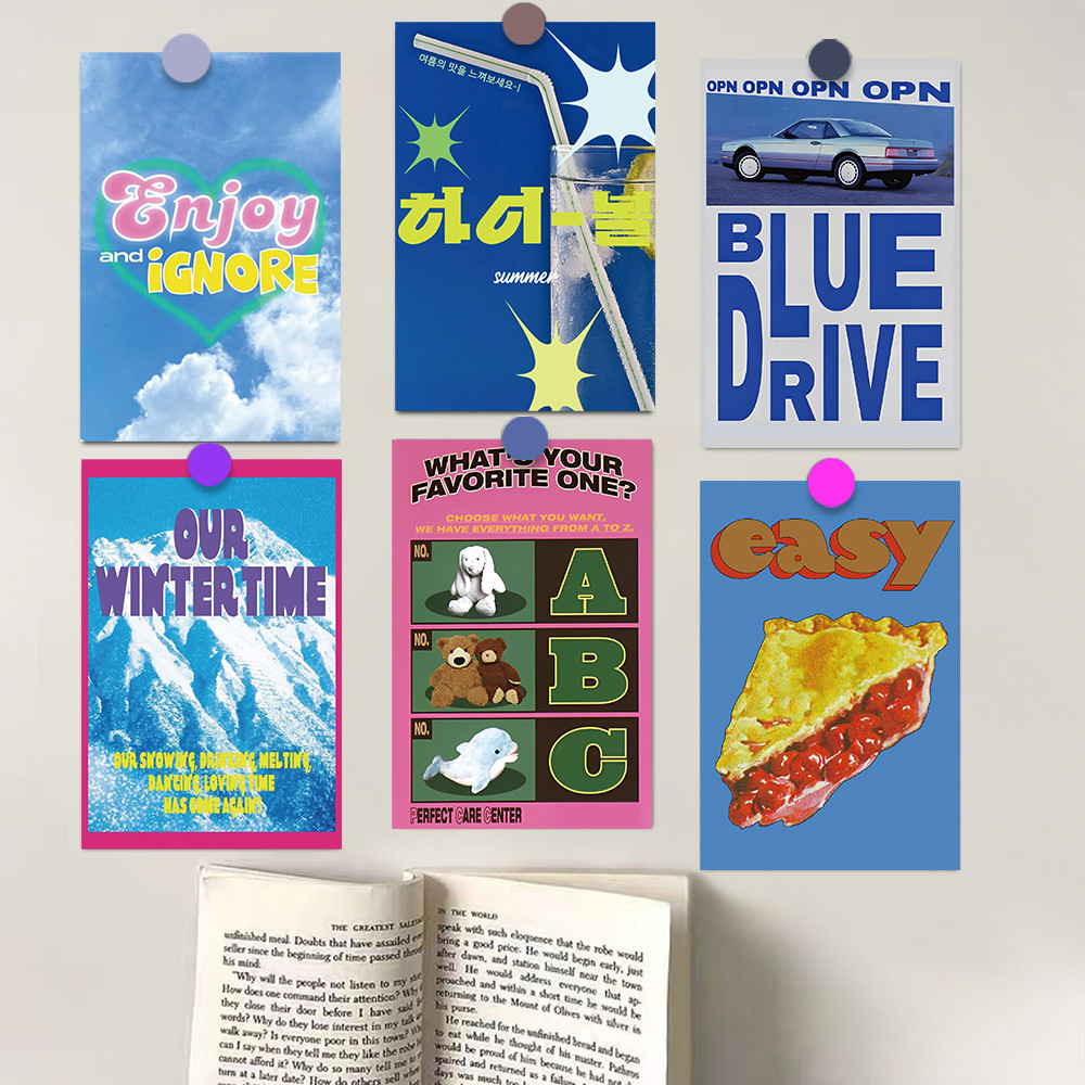 

10PCS Retro Polaroid Stickers Posters Original Gift Coffee Skateboard Living Cartoon Decoration Chambre Stickers Card 10×15CM