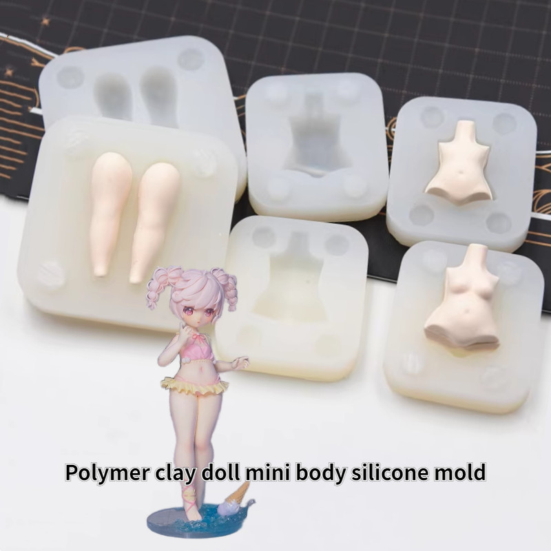 

Polymer Clay Doll Mini Q Version Body Silicone Mold DIY Pottery Manual Doll/cartoon Model /Anime Character Contour Shaping Tools