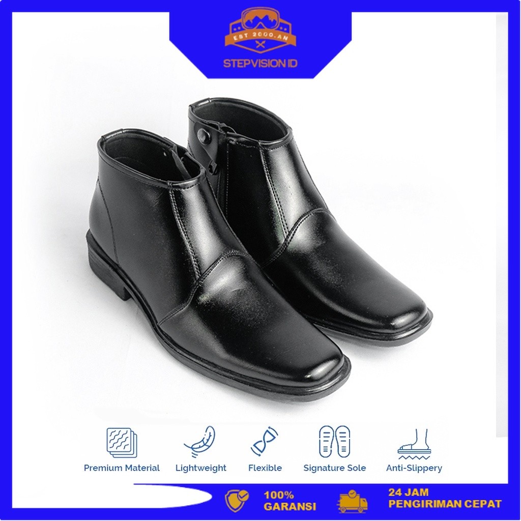 Sepatu Pantofel Pria Tinggi - Sepatu Pantofel PDH - Sepatu Kerja Pria PIB SL [StepVision ID]
