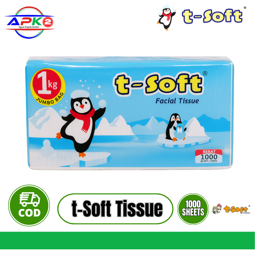 T-SOFT Ficial  Tissue 1 PACK 1000g/1Kg/1000 Sheets | Tisu Jumbo T SOFT Tisu Wajah APK2