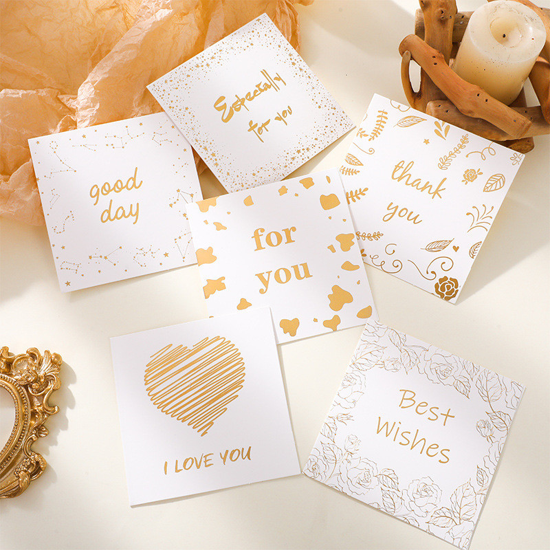 

6pcs/set Teacher's Day Greeting Card Gift Card Postcard Simple Small Fresh Card Folded Birthday Memorial Thanksgiving Card