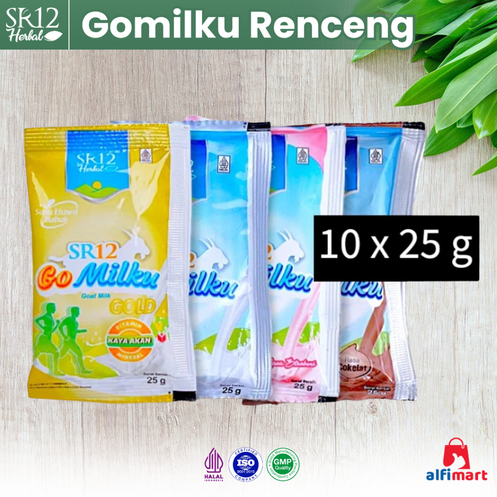 

SR12 - GoMilku Susu Kambing Etawa Premium Sachet 25g / Go Milku GOLD Original Stroberi Strawberry Cokelat Coklat kemasan sachet saset renceng isi 5 x 25 gram isi 10 x 25 gram