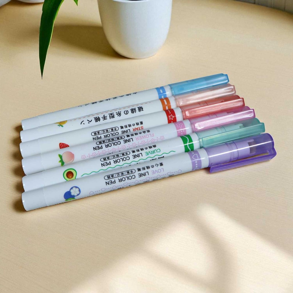 

PROMO !!! Xuanxuan Pena Spidol Renda Flower Line Shape Highlighter Pen 6PCS - DM-7006-8