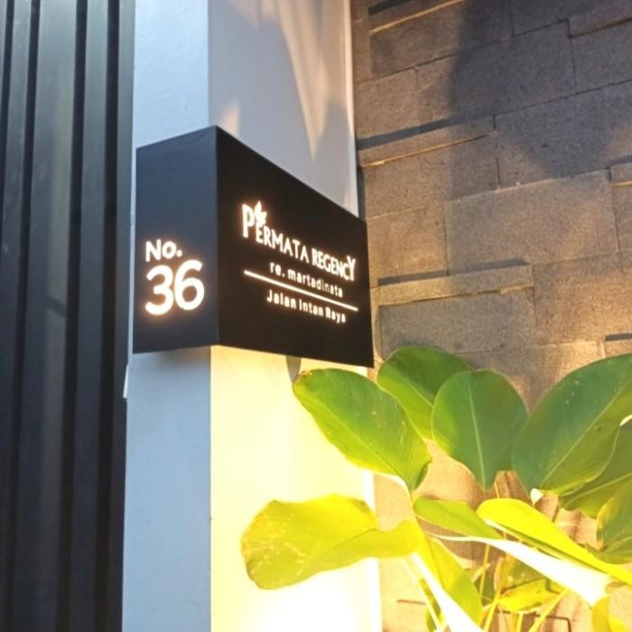 Nomor rumah LED akrilik minimalis model box L 10x10x30 - 10x10x30 - 20x20x50