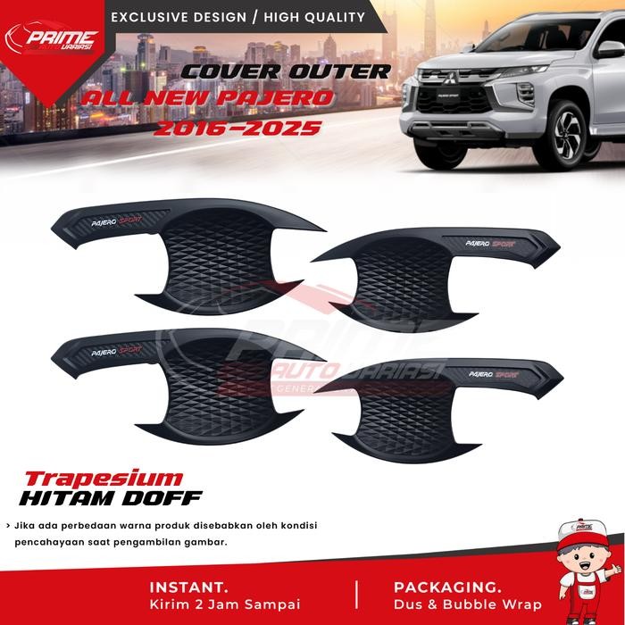 [TPM] Pajero Sport 2016 2021 2025 Outer Handle Cover Hitam Doff Carbon Aksesoris Mitsubishi Pajero