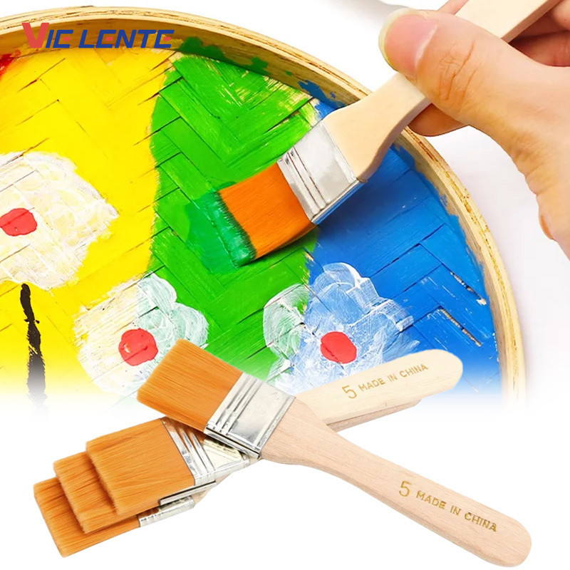 

Wood Handles 4Pcs/Set Acrylic Paints Hair Painting Brush Art Supplies Nylon Oil Paint Brush Watercolor Paint Drawing