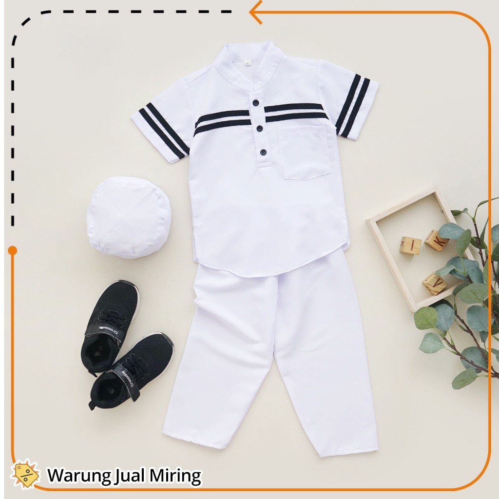 Setelan Anak Baju Koko 0-9 Tahun Celana Panjang Peci Set Sarkoci Kemeja Kurta Laki Cowok Baby Bayi B