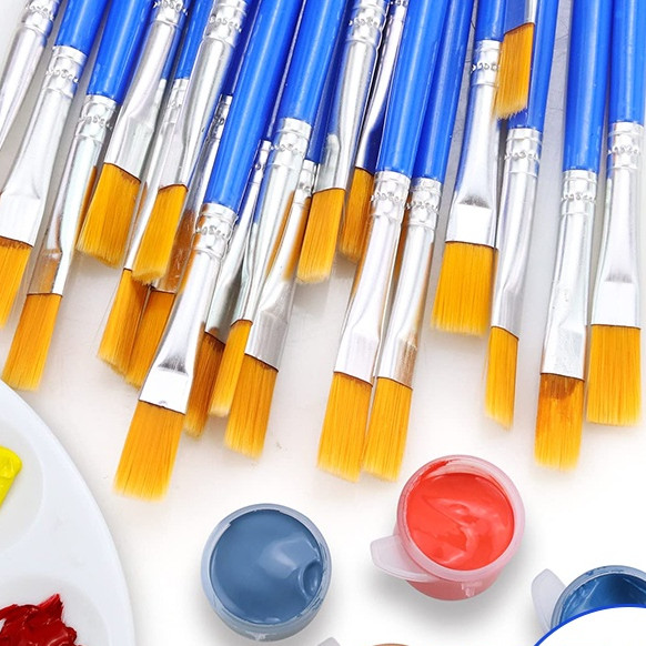 

KUAS LUKIS CAT AIR NYLON PIPIH / NYLON PAINT FLAT BRUSH BIRU