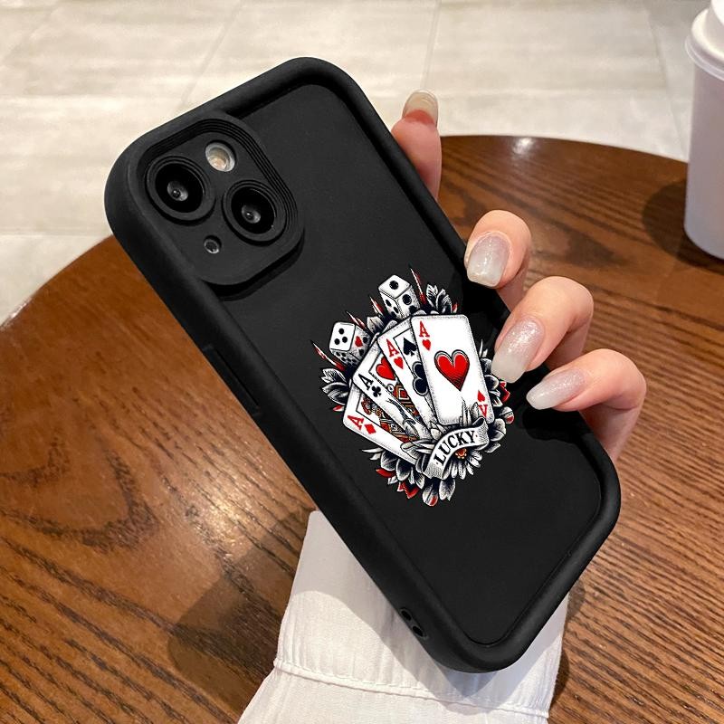 Case Hp For Oppo Reno5 4G 5G Reno3 Reno4 F Reno4 Lite Reno5 F K Z Reno6 Soft Silicon Simple Poker Ca