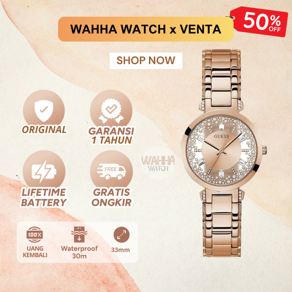 Jam Tangan Analog Guess Wanita Guess GW0470L3 - Ladies Watch Silver CRYSTAL CLEAR [BERGARANSI]