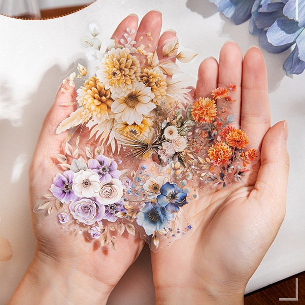 

[Gongjin] Sticker Flower Island Bloom FIB Bunga Stiker Besar Floral PET