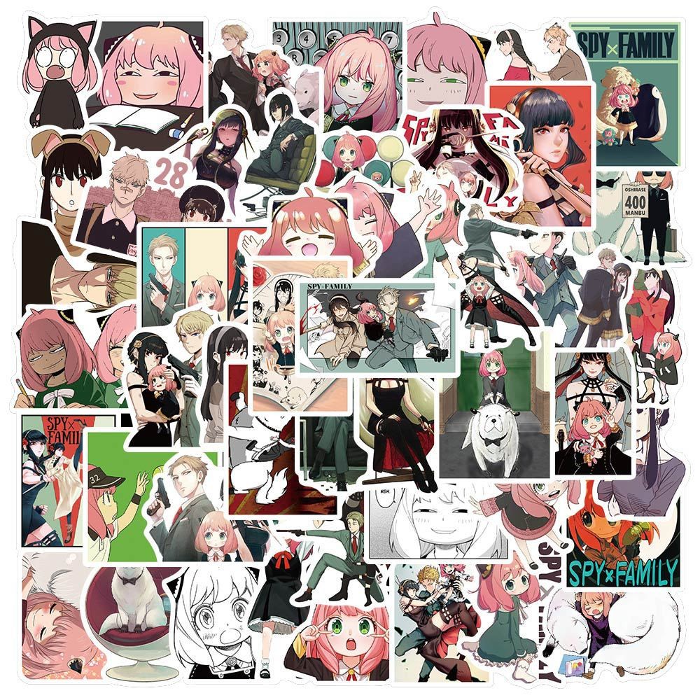 

50Pcs SPY×FAMILY Anime Stickers Waterproof Phone Case Kawaii Laptop Skin Cute Phone Case Aesthetic Stickers Stationery