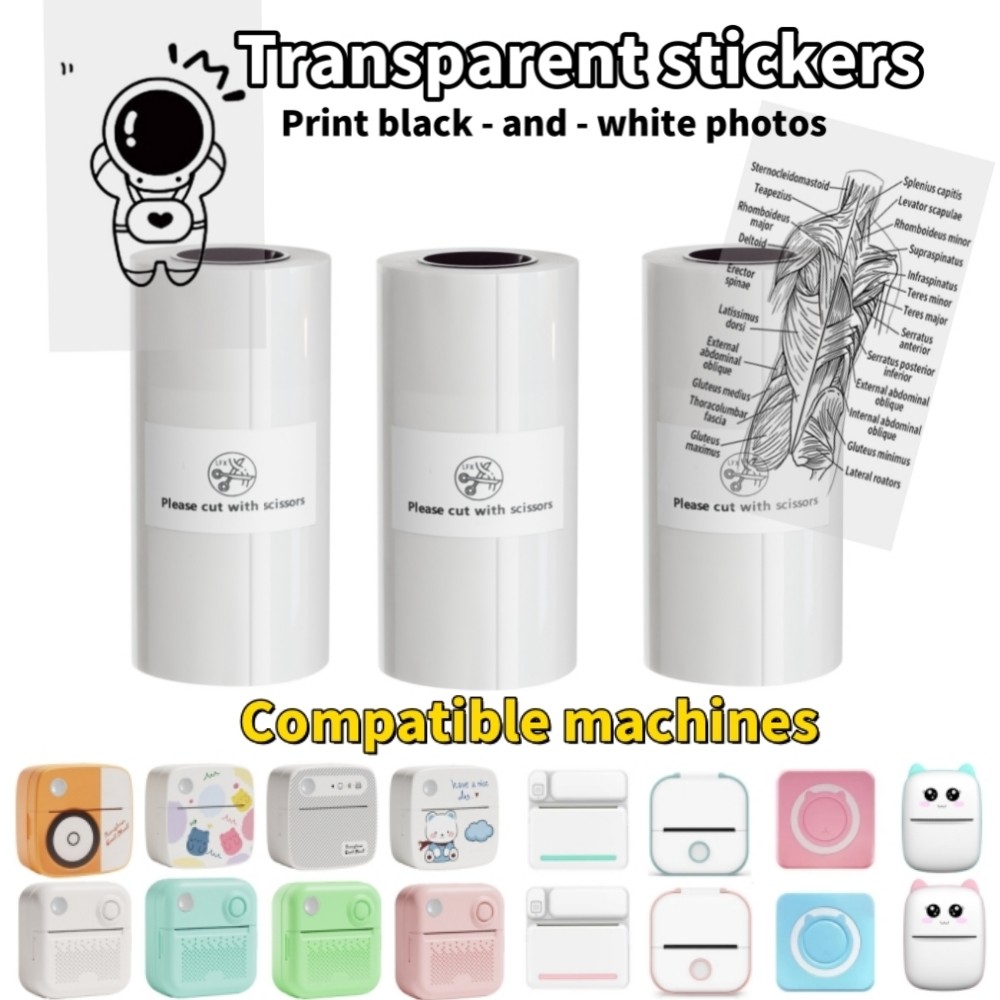 

Self - adhesive Sticker Labels Thermal Paper Suitable for 57mm Mini Printers Compatible with a Variety of Popular Pocket Printer