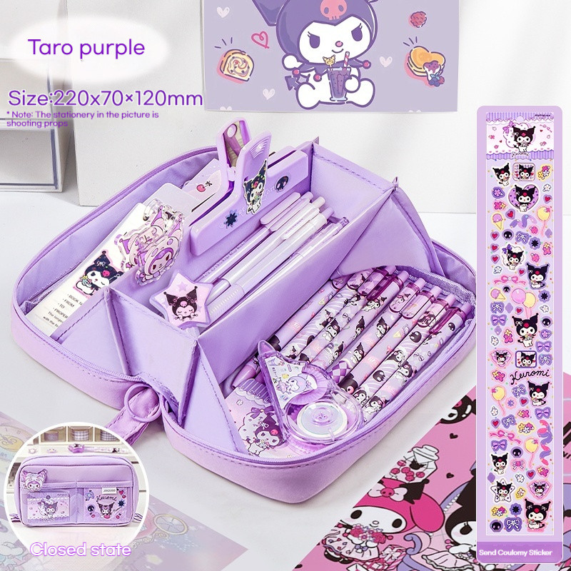 

New Sanrio Kuromi Pencil Case Cute Stationery For Junior High School Girls Primary School Students Large Capacity High Appearanc