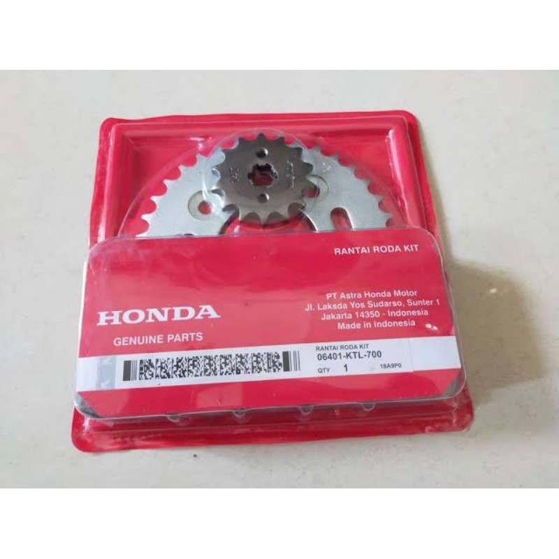 Gear Set Komplit + Rantai Honda Supra fit New Revo Lama Motor Sparepart