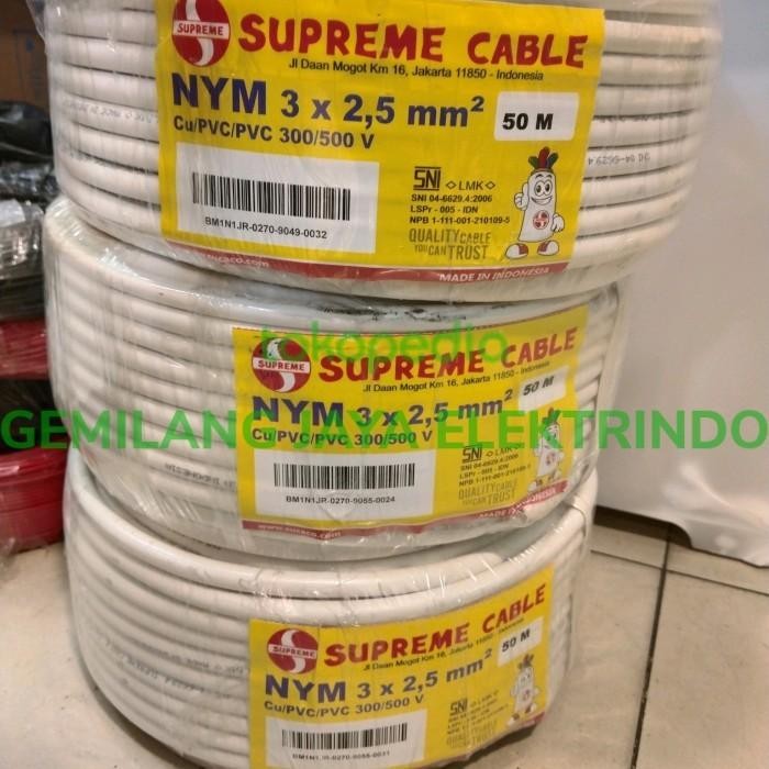 KABEL SUPREME NYM 3x2.5 50METER NYM 3x2,5 50M SNI SUPREME ORIGINAL NEW