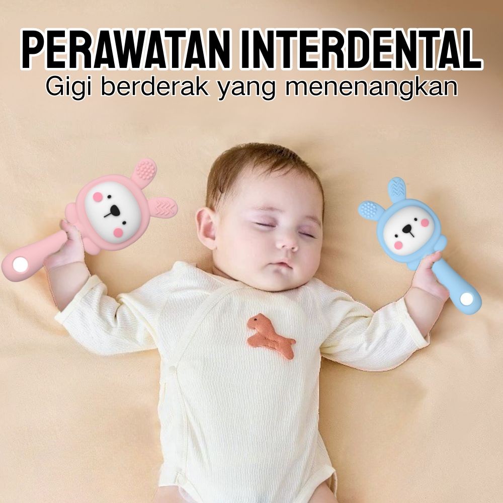 Anak Bayi Montessori Teether Rattle Stick Lampu Gigitan Edukasi Mainan