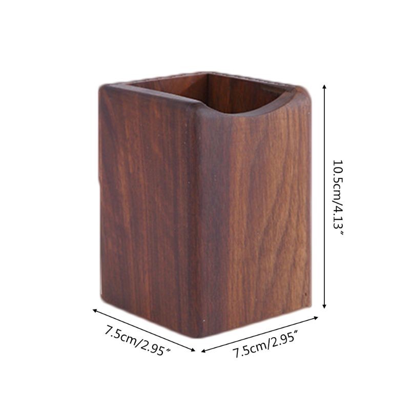 

Natural Wooden Pen Pencil Holder Multiple-use Desk Storage Box Desktop Y51A