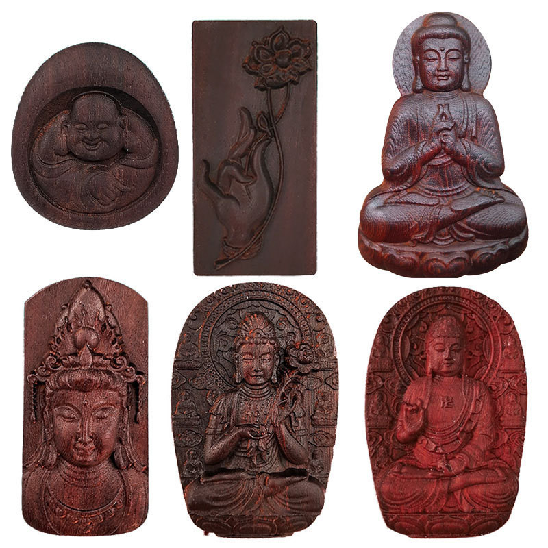

Handmade Lotus Tag Mold Wooden Buddha Statue Pendant Mold Resin Aromatherapy Plaster Listing Silicone Mold