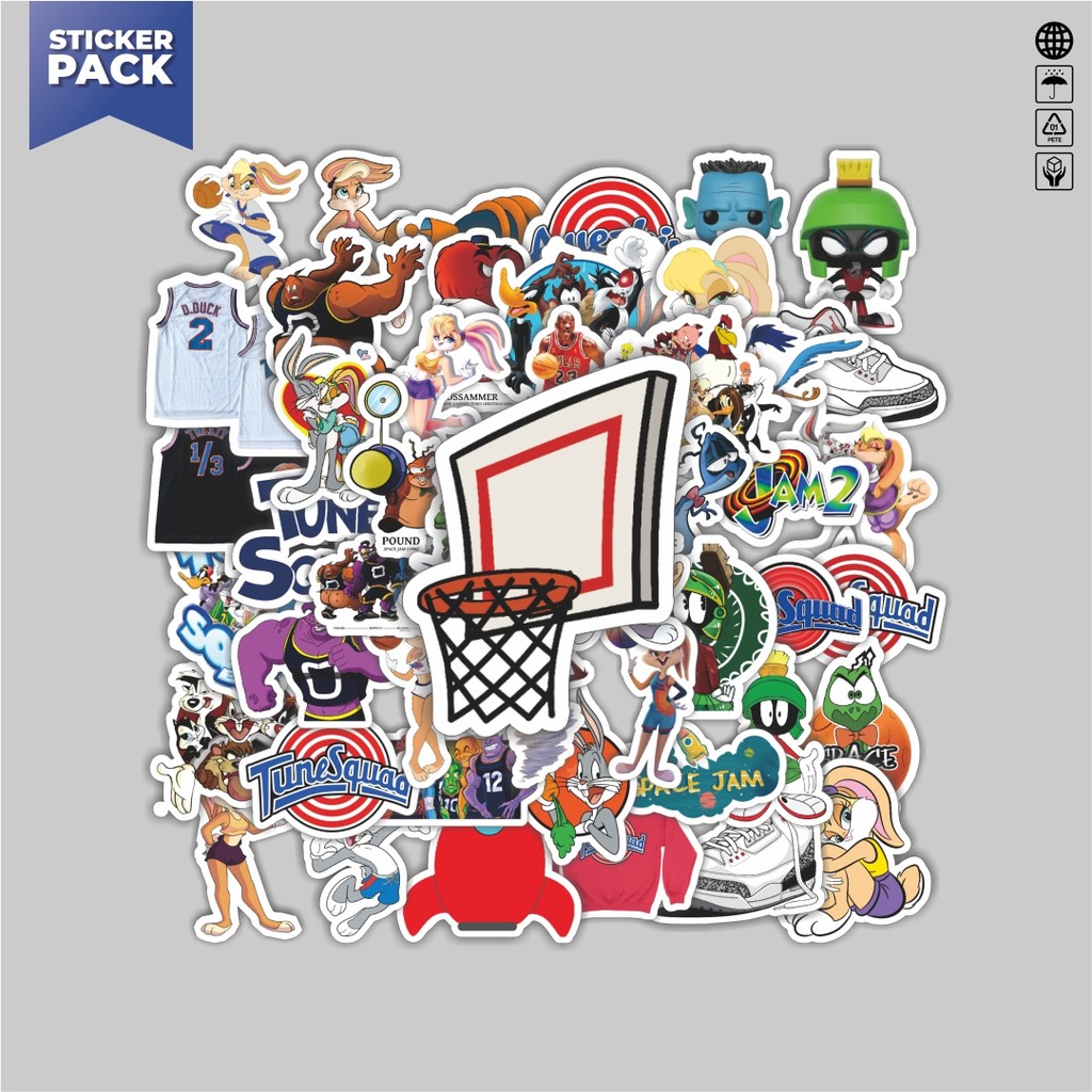 

[100PCS]Stiker Pack Stiker Warner Bros Series Space Jam Character Mix Aesthetic Vinyl Anti Air Dekorasi Sticker Laptop Buku Journal Koper Helm Casing HP Gitar Helm Skateboard