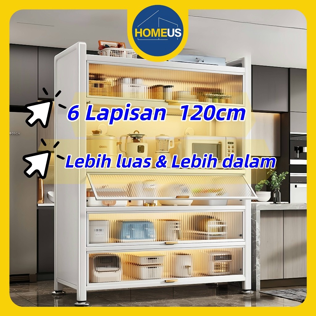 

Homeus Rak Dapur Lemari Rak Dapur Serbaguna Rak Kabinet Rak Penyimpanan Dapur Rak Oven Microwave Rak Roda Rak