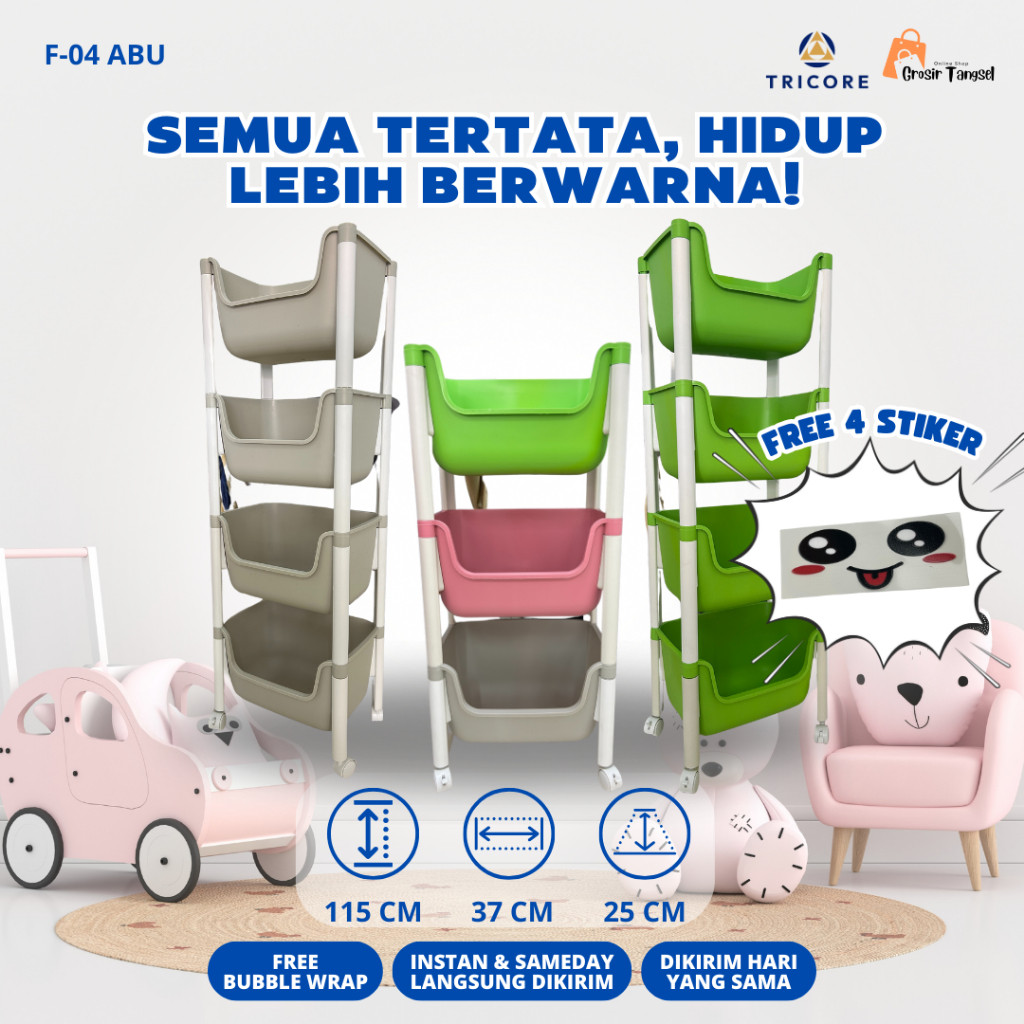 

Rak barang lucu rak barang roda rak susun rak 4 susun rak 3 susun rak laundry rak kamar mandi rak penyimpanan barang rak mainan anak troli anak troli roda rak hias