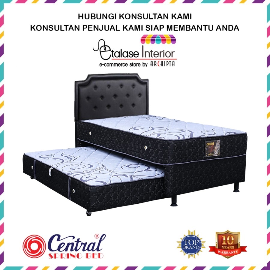 Central - Kasur Susun Boxi DELUXE 2 in 1 Uk. 90, 100, 120 Full Set, Set Tanpa Sorong, Set Tanpa HB, 