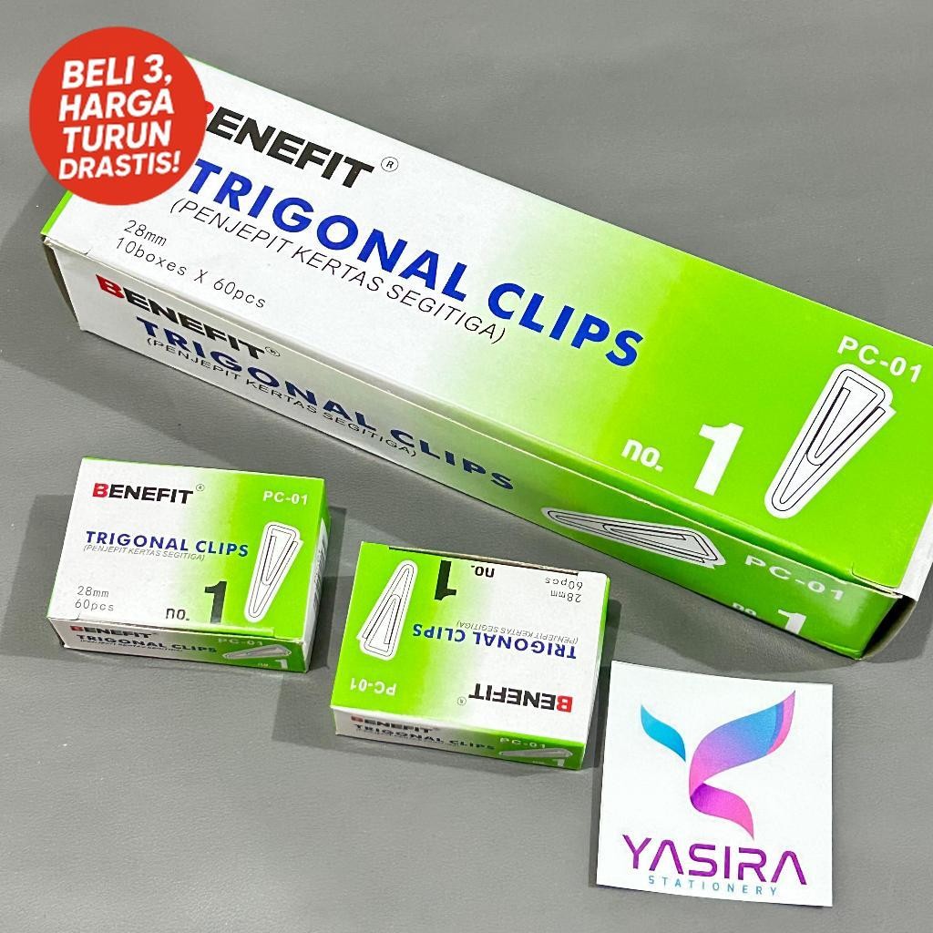 

10 BOX KECIL SATU PACK Tringular Clip Trigonal Kertas No. 01