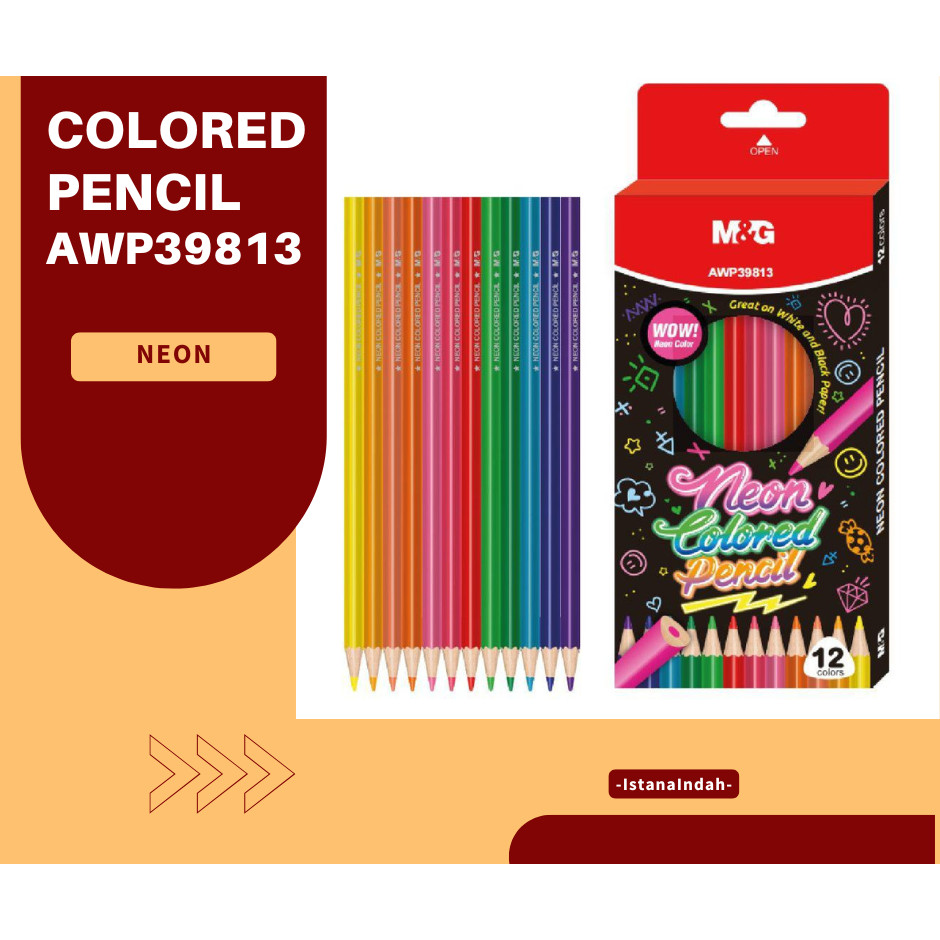 

M&G Neon Wood Colour Pencil12 colours AWP39813 - SET ISI 12 WARNA