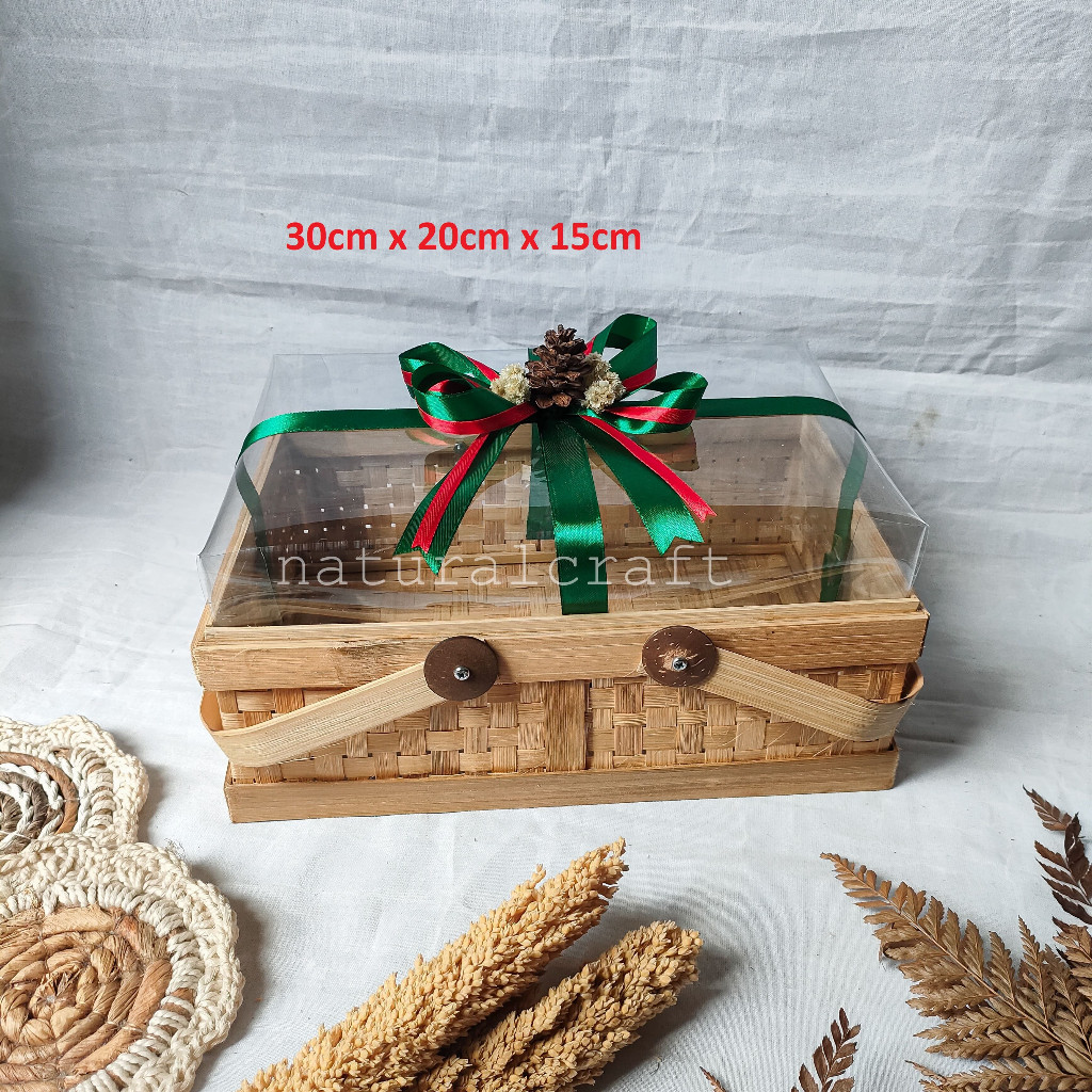 

(B043) NATAL SERIES Rantang Mika Tinggi 30cm x 20cm Pita Cangkingan Hampers Exclusive l Wadah Hampers l Parcel l Hadiah l Hantaran l Seserahanl Nikahan l Syukuran l Naturalcraft
