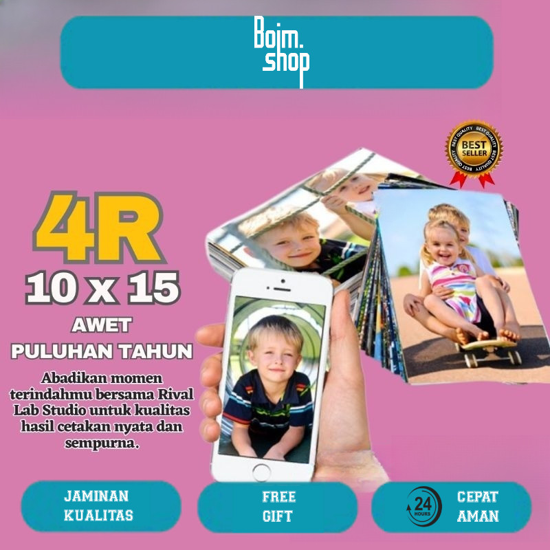 RIVAL Cetak Foto 4R isi 100 Lembar Mesin Lab Kodak Express High Quality | Cetak Foto Lab
