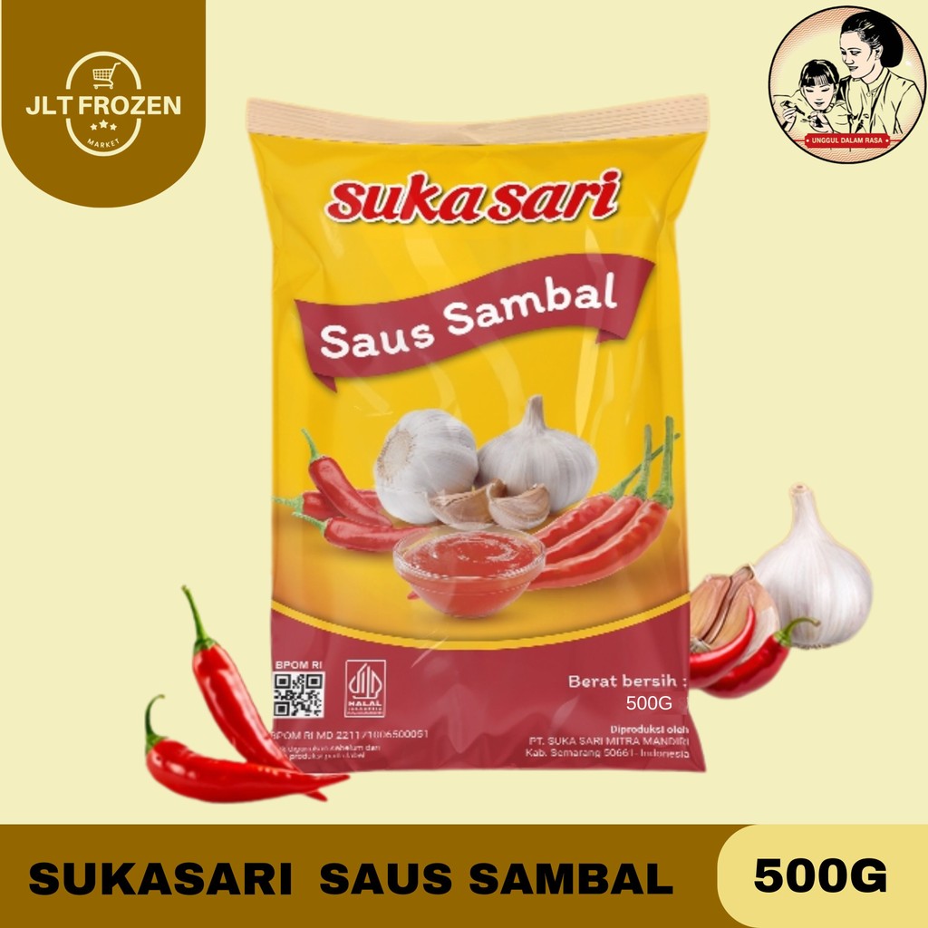 

Sukasari Saus Sambal Bantal 500 G / Saus Cabel 500 G / Saus Sambal Kemasan Bantal