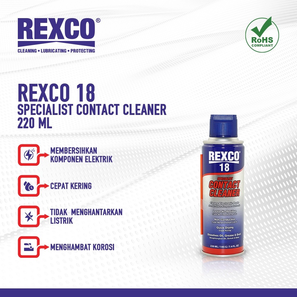 Pembersih Komponen Elektronik Contact Cleaner Rexco18 Rexco 18 220ml 200 ML