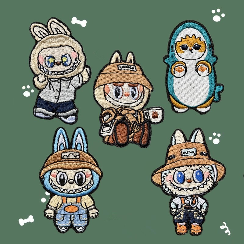 

Cute Self Adhesive Ironing Cartoon Embroidery Animal Cloth Stickers Clothing Bags Jeans Decorations Stickers Repair Patches DIY