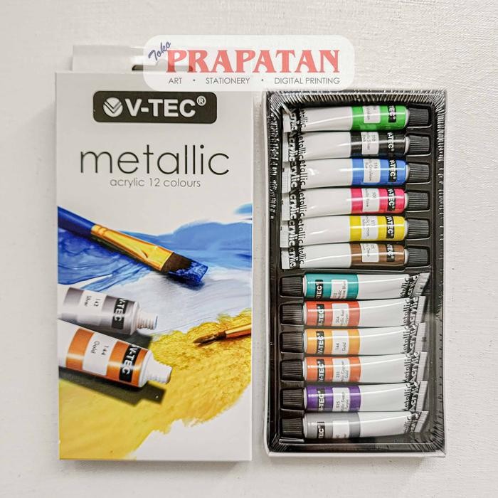 

Cat Akrilik Set V-TEC Neon Metallic Pastel 12x6ml | V-TEC Acrylic Set - PASTEL PA-612